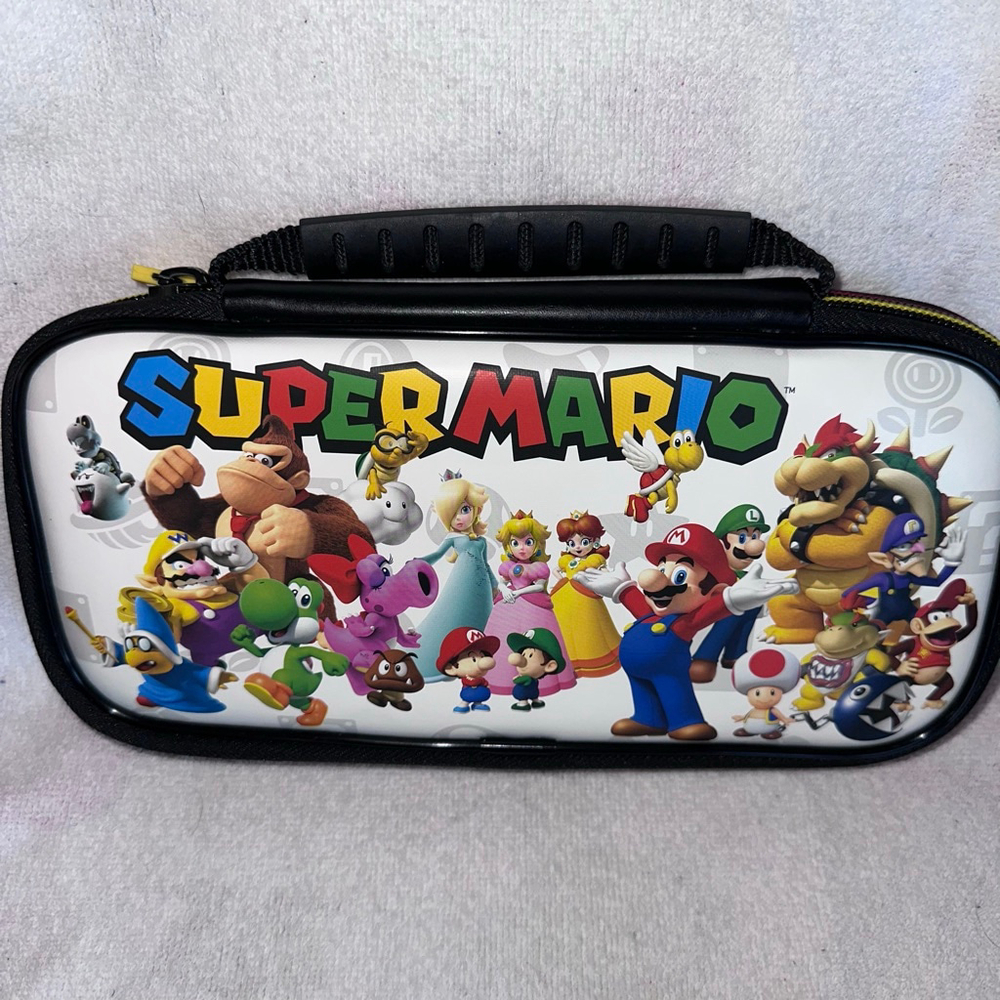 EUC Super Mario Nintendo Switch Hard Shell Travel Bag Zipper Case Mario Brothers